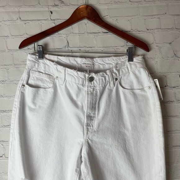 Good American High Waist Distressed White Jeans Size 10/30 NWT - Picture 4 of 12